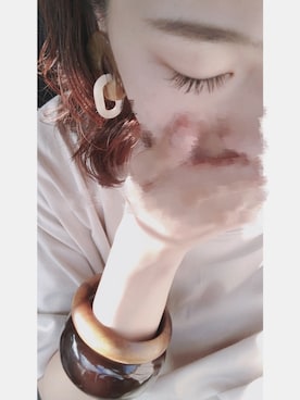 「LEPSIM（レプシィム）の2P ウッドバングル　837799（バングル/リストバンド）」を使った、やまちゃん𓃹さん（レディース・157cm）の夏コーディネート