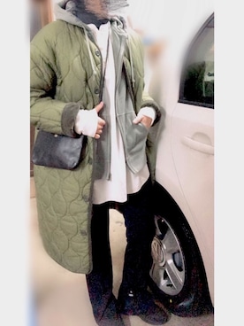 「キルティングコート」｜やまちゃん𓃹さん（レディース・158cm）の冬コーディネート