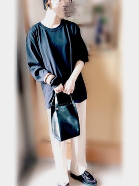 「LEPSIM（レプシィム）の2P ウッドバングル　837799（バングル/リストバンド）」を使った、やまちゃん𓃹さん（レディース・158cm）の秋コーディネート