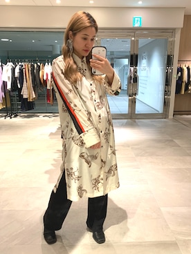 「AKIRANAKA（アキラナカ）のアイテム（シャツワンピース）」を使った、minami   inoueさん（レディース・161cm）の春コーディネート