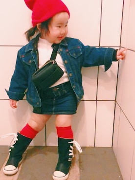 「アイテム（ブーツ）」を使った、🏁Lili❤️さん（キッズ・90cm）の冬コーディネート