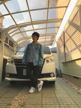 「タケオキクチ(TAKEO KIKUCHI)」｜「アイテム（デニムジャケット）」を使った、ジ😬ン☹️さん（メンズ・163cm）の秋コーディネート