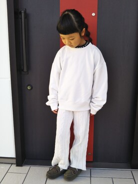 「no brand（ノーブランド）のアイテム（モカシン/デッキシューズ）」を使った、Nozomiさん（キッズ・110cm）の秋コーディネート