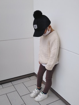 「no brand（ノーブランド）のアイテム（キャップ）」を使った、Nozomiさん（キッズ・100cm）の冬コーディネート