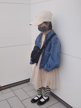 「coca（coca）（コカ）のアイテム（帽子）」を使った、Nozomiさん（キッズ・110cm）の春コーディネート
