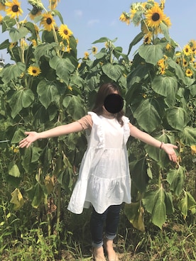 「ひまわり畑」｜「アイテム（アナログ腕時計）」を使った、youさん（レディース・145cm）の夏コーディネート