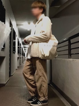 「UNIQLO（ユニクロ）のフラッフィーフリースフルジップジャケット（長袖）（その他アウター）」を使った、りつ officialさん（メンズ・173cm）の冬コーディネート