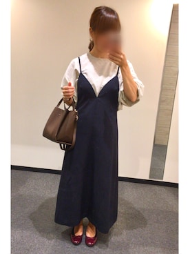 「袖ボリューム」｜「アイテム（腕時計）」を使った、Honamiさん（レディース・150cm）の秋コーディネート