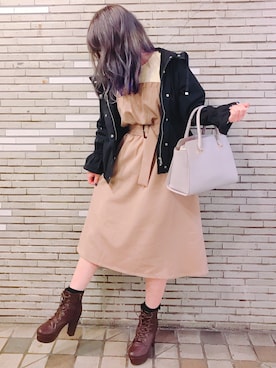 「amelier MAJESTIC LEGON（アメリエルマジェスティックレゴン）のアイテム（ワンピース/ドレス）」を使った、RiSa＊さん（レディース・162cm）の春コーディネート