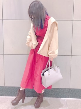 「one after another NICE CLAUP（ワンアフターアナザーナイスクラップ）のアイテム（ブルゾン）」を使った、RiSa＊さん（レディース・162cm）の春コーディネート