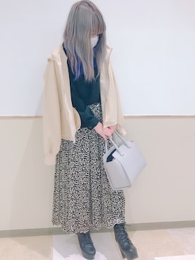 「one after another NICE CLAUP（ワンアフターアナザーナイスクラップ）のアイテム（ブルゾン）」を使った、RiSa＊さん（レディース・162cm）の春コーディネート