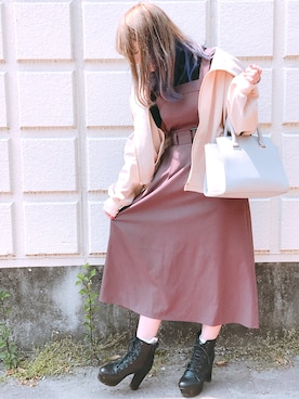 「one after another NICE CLAUP（ワンアフターアナザーナイスクラップ）のアイテム（ブルゾン）」を使った、RiSa＊さん（レディース・162cm）の春コーディネート