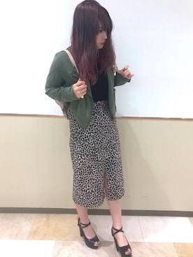 「MAJESTIC LEGON（マジェスティックレゴン）のアイテム（ライダースジャケット）」を使った、RiSa＊さん（レディース・162cm）の夏コーディネート