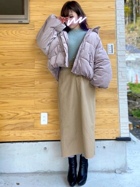 「apres jour（アプレジュール）のアイテム（ダウンジャケット/コート）」を使った、RiSa＊さん（レディース・162cm）の冬コーディネート