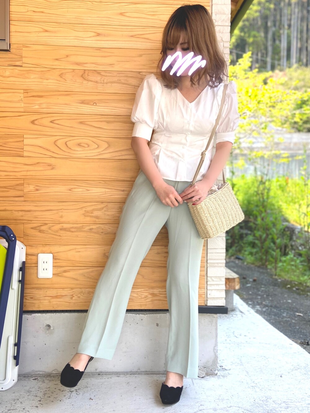 「archivesのバックリボンボリューム袖ブラウス（シャツ/ブラウス、ホワイト系）」を使った、RiSa＊さん（レディース・163cm）の春コーディネートの1枚目の写真