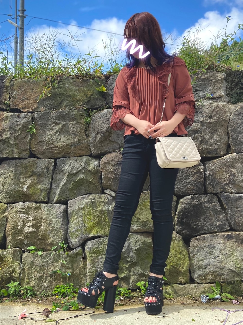 「HeatherのISKOウラキモウスキニー　856077（デニムパンツ、ブラック系）」を使った、RiSa＊さん（レディース・163cm）の秋コーディネートの1枚目の写真