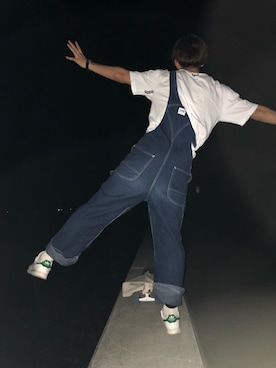「VOLCOM」｜「アイテム（オールインワン・サロペット）」を使った、Jöö(きょろすよ)さん（メンズ・173cm）の夏コーディネート