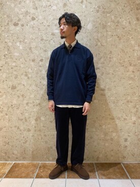 「SCYE BASICS（サイベーシックス）のアイテム（トップス）」を使った、松岡　佑磨さん（メンズ・170cm）の秋コーディネート