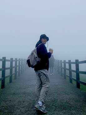 「Dickies（ディッキーズ）のアイテム（バックパック/リュック）」を使った、Johnson Su🇹🇼さん（メンズ・174cm）の冬コーディネート