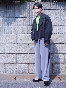 「ネオンカラー」｜「アイテム（ブルゾン）」を使った、Tsubasaさん（メンズ・171cm）の春コーディネート