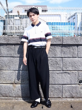 「アイテム（ポロシャツ）」を使った、Tsubasaさん（メンズ・171cm）の夏コーディネート