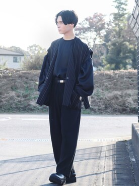 「プリーツ」｜「アイテム（ブルゾン）」を使った、Tsubasaさん（メンズ・171cm）の秋コーディネート