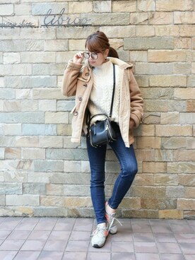 「PLAIN CLOTHING（プレーンクロージング）のアイテム」を使った、chikaさん（レディース・153cm）の冬コーディネート