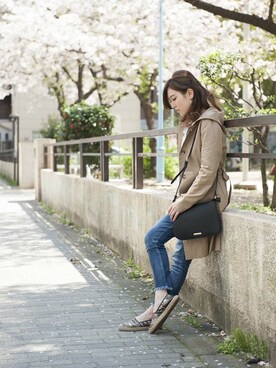 「PLAIN CLOTHING（プレーンクロージング）のアイテム（アクセサリー）」を使った、chikaさん（レディース・153cm）の春コーディネート