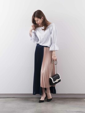 「PLAIN CLOTHING（プレーンクロージング）のアイテム（パンプス）」を使った、chikaさん（レディース・153cm）の春コーディネート