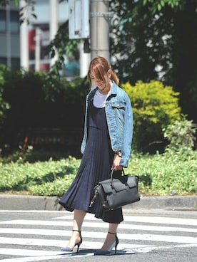「PLAIN CLOTHING（プレーンクロージング）のアイテム（ショルダーバッグ）」を使った、chikaさん（レディース・153cm）の夏コーディネート