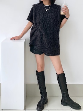 「CIEL（シエル）のアイテム」を使った、苗苗水さん（レディース・158cm）の秋コーディネート