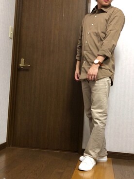 「ORIGINAL GRAIN（オリジナルグレイン）のアイテム（アナログ腕時計）」を使った、なっしーさん（メンズ・162cm）の秋コーディネート