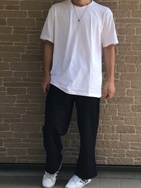 「neos（ネオス）のアイテム（スラックス）」を使った、ニタマサさん（メンズ・164cm）の夏コーディネート
