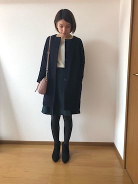 「Banner Barrett（バナーバレット）のアイテム（ジャケット/アウター）」を使った、Ayaさん（レディース・164cm）の冬コーディネート