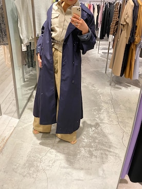 「CLANE（クラネ）のアイテム（トレンチコート）」を使った、結女さん（レディース・157cm）の春コーディネート