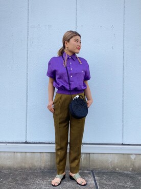 「色違いコーデ」｜結女さん（レディース・157cm）の春コーディネート