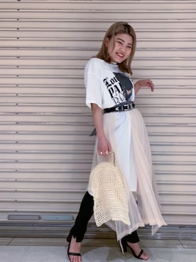 「08sircus（ゼロエイトサーカス）のアイテム」を使った、結女さん（レディース・157cm）の春コーディネート