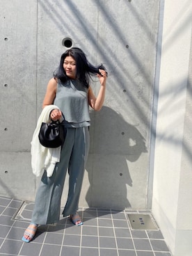 「MARROW（マロウ）のアイテム」を使った、結女さん（レディース・157cm）の春コーディネート