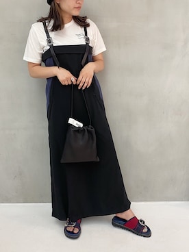 「TOGA PULLA（トーガ　プルラ）のアイテム（ワンピース/ドレス）」を使った、結女さん（レディース・157cm）の夏コーディネート