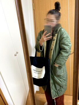 「フード付きアウター」｜「アイテム（その他アウター）」を使った、chacoronさん（レディース・158cm）の冬コーディネート