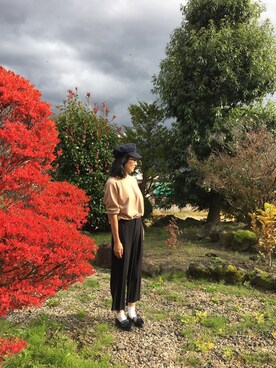 「スエット」｜「アイテム（ローファー）」を使った、napさん（レディース・169cm）の秋コーディネート