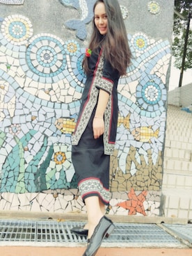 「HOMEMADEのアイテム」を使った、Isuuez Shrさん（レディース・165cm）の秋コーディネート