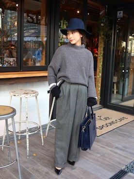 伊地知朋子さん（レディース・153cm）の冬コーディネート