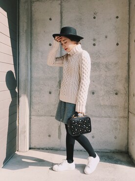 伊地知朋子さん（レディース・153cm）の冬コーディネート