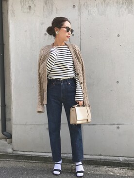 「rag & bone（ラグアンドボーン）のアイテム（ジャケット/アウター）」を使った、伊地知朋子さん（レディース・153cm）の冬コーディネート