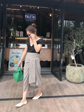 伊地知朋子さん(レディース・153cm)の夏コーディネート