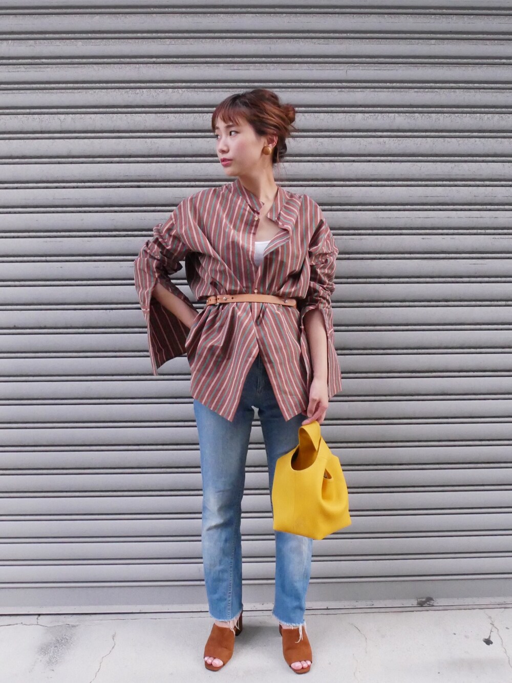 6（ロク）の「＜6(ROKU)＞STRIPE LONG CUFFS SHIRTS/ｼｬﾂ（シャツ