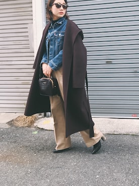 「MARC JACOBS（マークジェイコブス）のアイテム（パンプス）」を使った、伊地知朋子さん（レディース・153cm）の冬コーディネート