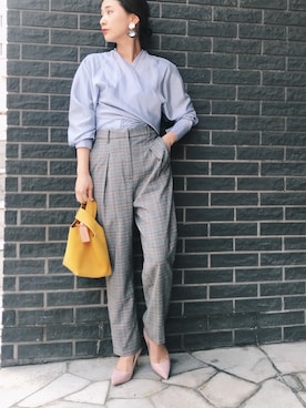 「The Fifth Label（ザ・フィフス・レーベル）のアイテム」を使った、伊地知朋子さん（レディース・153cm）の春コーディネート