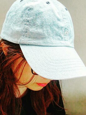 「Lee（リー）のアイテム（キャップ、ブルー系）」を使った、tomochaoさん（レディース・150cm）の春コーディネート